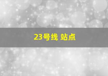 23号线 站点